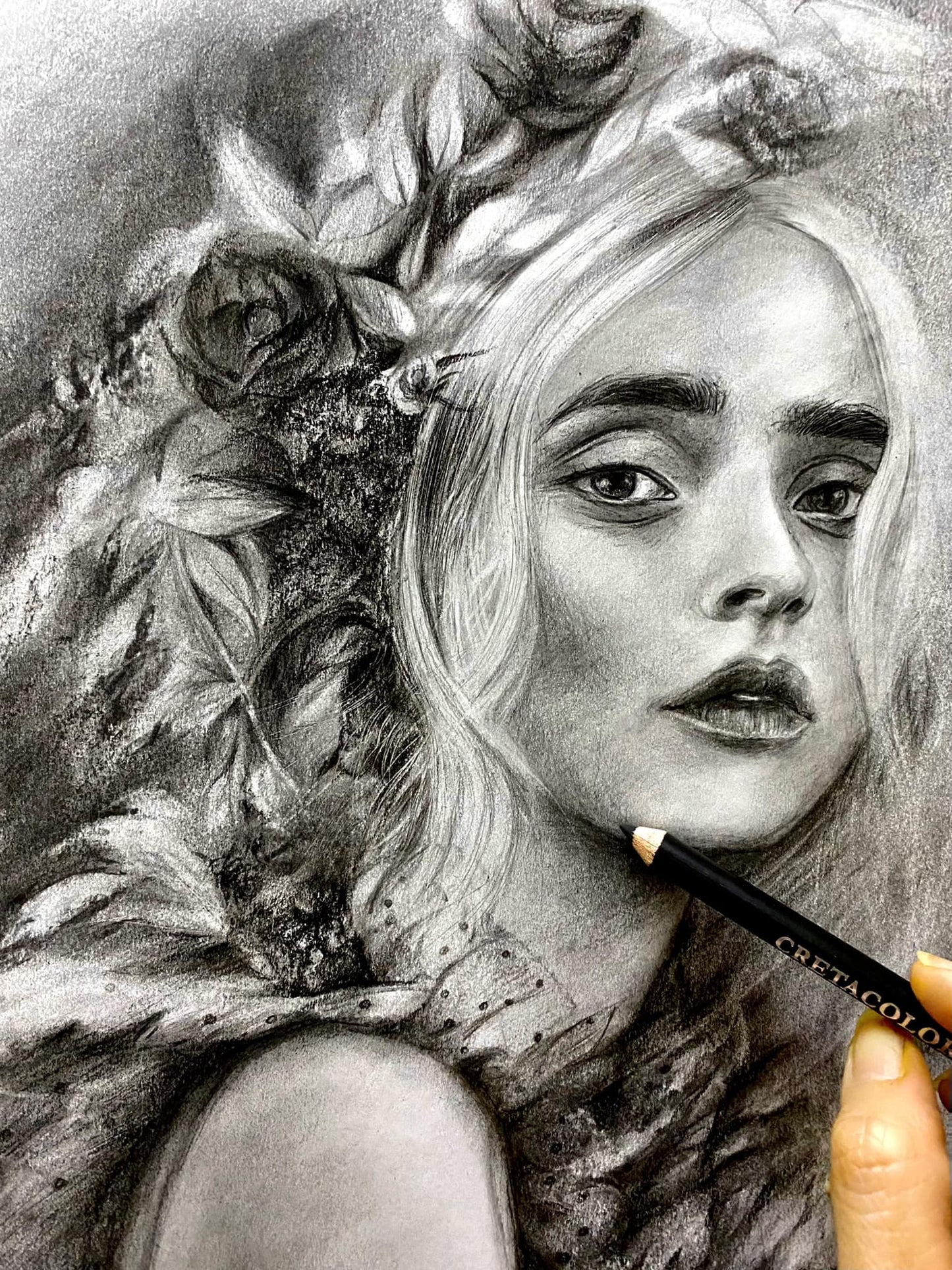 炭筆/鉛筆人物課 《玫瑰之約》