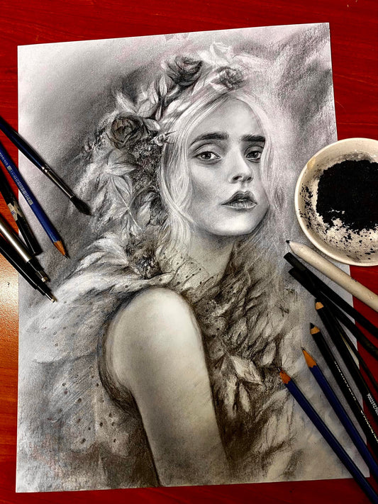 炭筆/鉛筆人物課 《玫瑰之約》