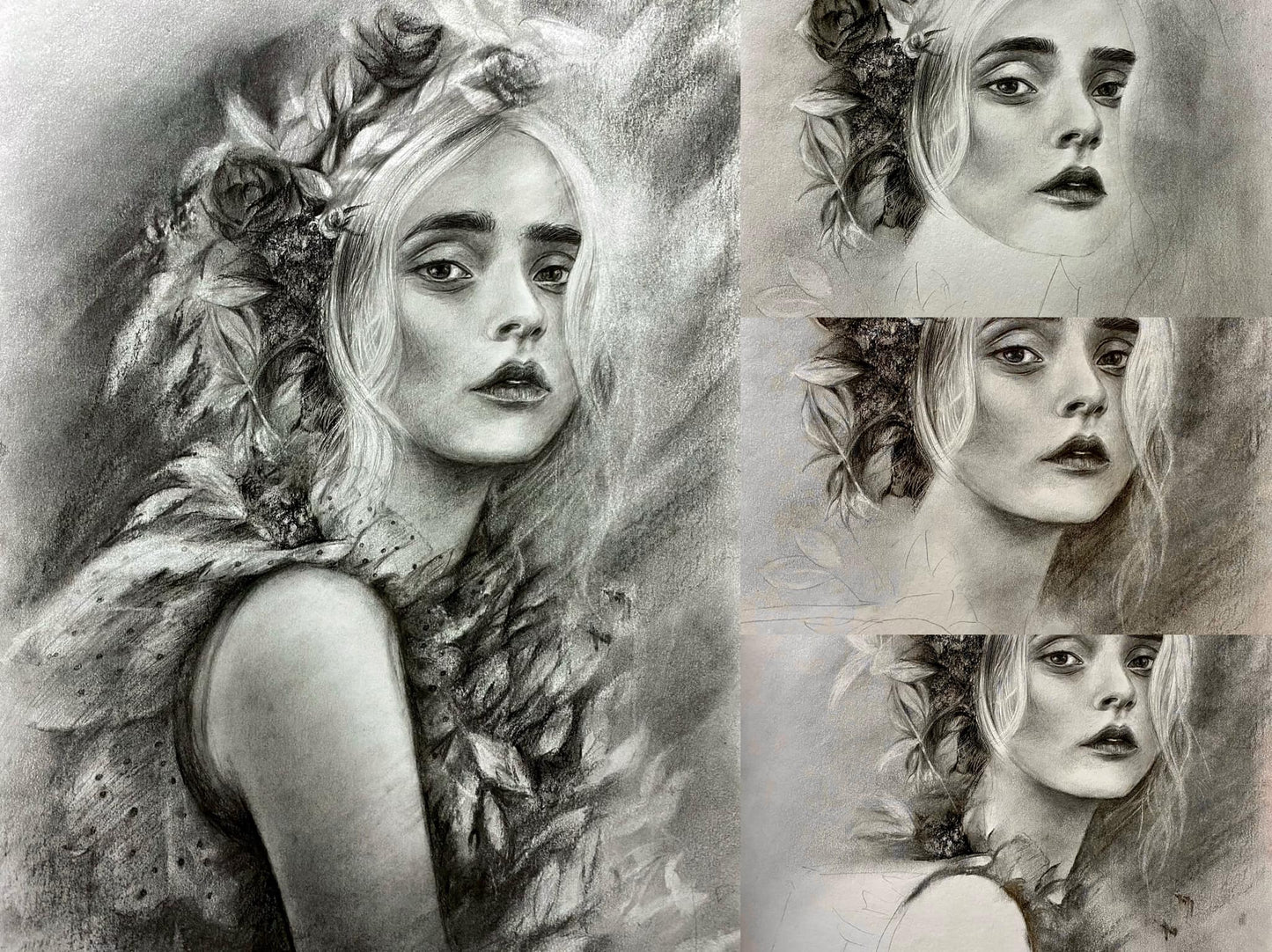 炭筆/鉛筆人物課 《玫瑰之約》