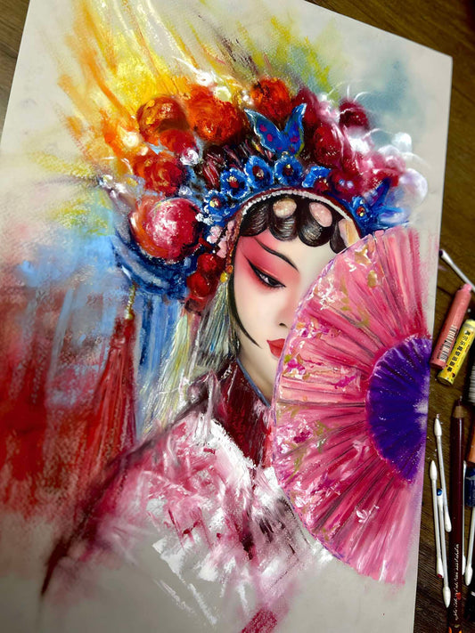 油畫棒人物線上課《長相思》