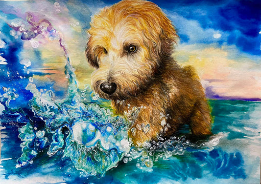 蠟筆動物線上課《戲水》